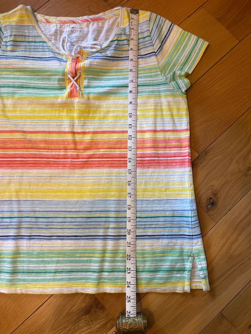 Talbots Multicolor Striped Short Sleeve Tee - Picture 7 of 8